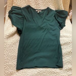 Haute Monde Teal Puff Sleeve Blouse